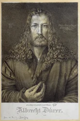 Autoportrait à 28 ans, 1500, gravé par G. P. Buchner